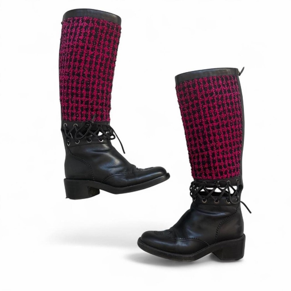 Chanel Runway FW 2016 Lace Up Boots Size 8
